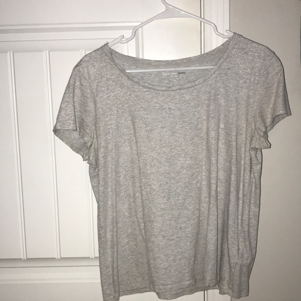 Calvin Klein basic grey and gold t shirt
